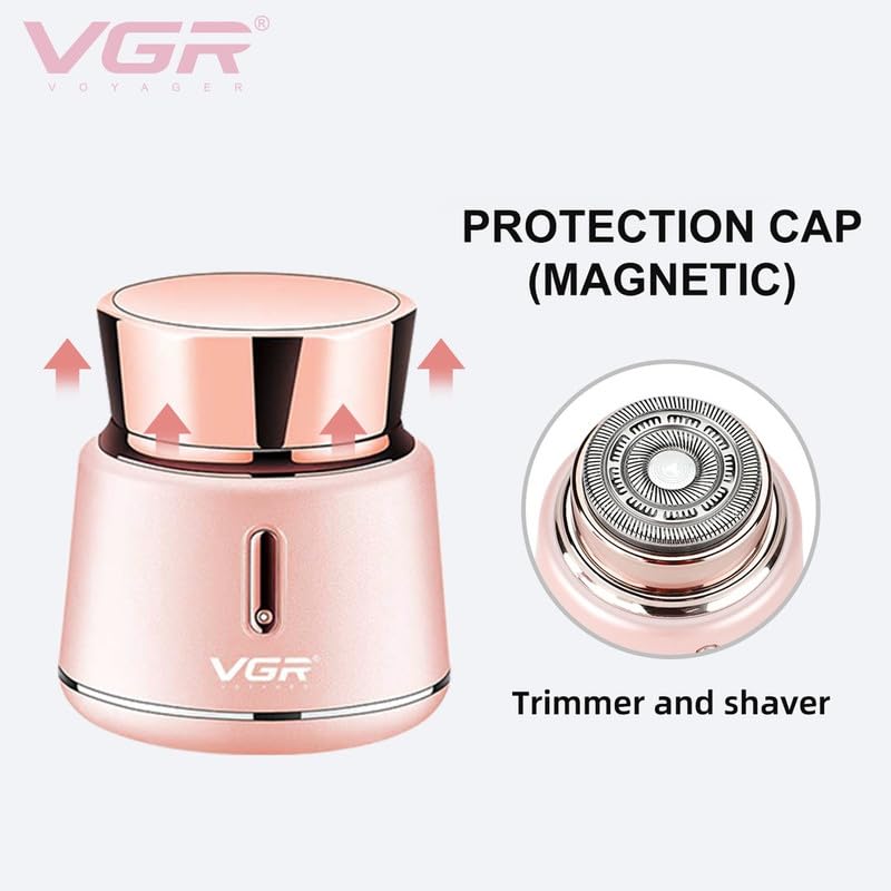 VGR V-737 Compact Mini eyebrow trimmer for women, epilator for women, facial hair remover for women,Face, Lips, Nose Hair Removal Electric Trimmer IPX5 Waterproof Led Indicator 90 min Runtime, Green 3 51aNH9yYEIL