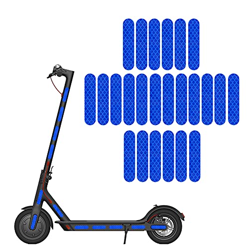 Scooter Autocollant Réfléchissant, Étanche Autocollant Latéral, Fluorescent Décalcomanie, pour Xiaomi Millet Electric Scooter M365, pour la Décoration des Trottinette Électrique (Bleu) Cover