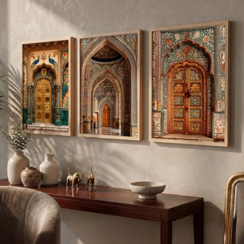 Image of kotart Indian Art Traditional Paintings for Living Room | Framed Wall Painting for Home Room Bedroom Office Wall Decor | Wall Poster With frames Set of 3 (19X25 inch)