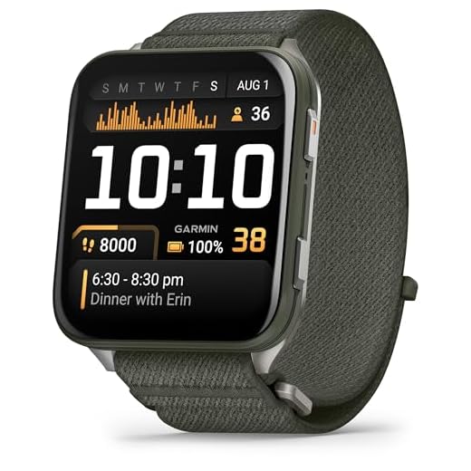Garmin Venu X1, 51mm GPS smartwatch, Large 2" Square AMOLED Display, LED Flashlight, Lightweight, Ultra Thin 8mm Watch case, 100 pre Loaded Sports apps, up to 8 Days Battery Life, Moss