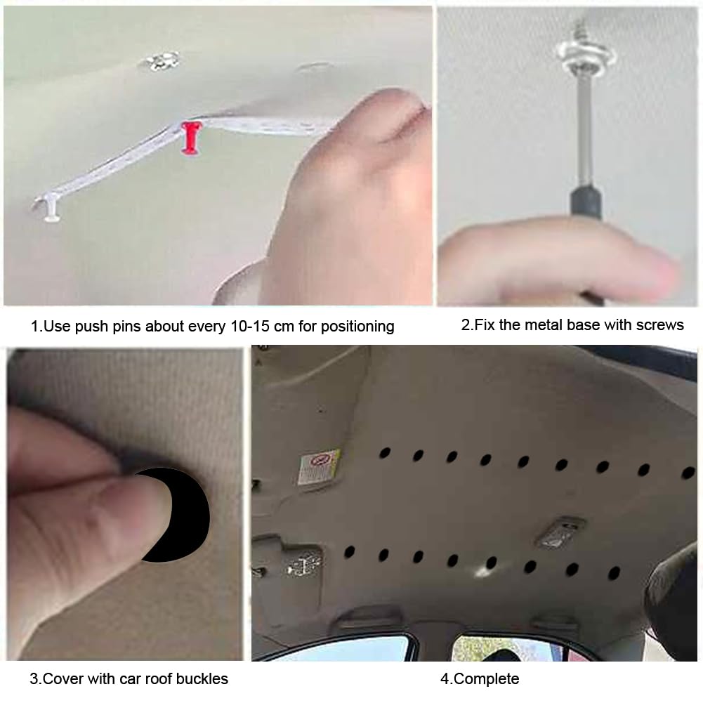 65Pcs Kit Riparazione Cielo Auto, Vite Per Riparazione Tetto Auto, Rivetti per Riparazione Tetto Auto, Universali Riparazione Rivetti Pulsante con Vite, Ripara Cielo Auto Set Riparazione Cielo Auto
