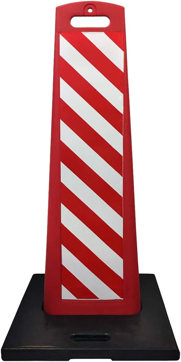 Electriduct Vertical Panel Road Safety Traffic Barricade 8" x 36" Portable Reflective Parking Lot Sign with Rubber Base