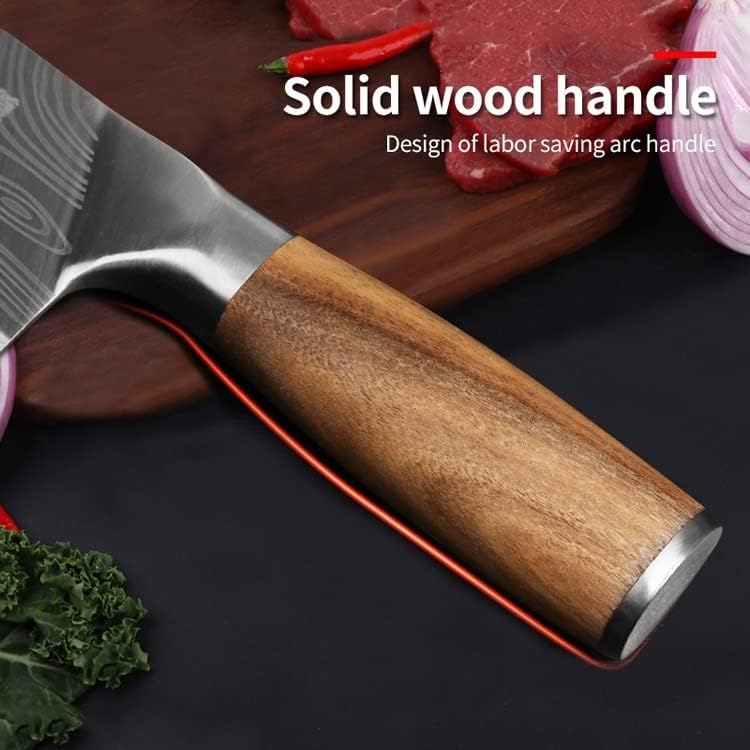 Meat Cleaver,Cleaver Knife Kitchen knife stainless steel meat cleaver chef knife sharp slicer Chinese butcher knife wooden handle, LAMAJIGA5844