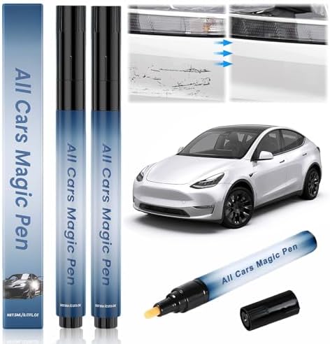 All Cars Magic Pen, Car Scratch Remover for Vehicles, Professional Car Paint Scratch Repair, Quick Fix for Scratches and Paint Damage, Lasting Car Scratch Remover, Easy Use, Fits All Car Colors (2Pcs)