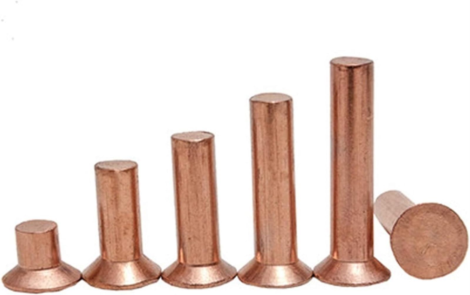 Rivetti di fissaggio Nutsert, viti bulloni, rivetti in rame M3 a percussione testa svasata rivetti in ottone massiccio chiodi a cono piatto lunghezza 3 mm-25 mm (lunghezza stelo: M3x8mm (40 pezzi)) (