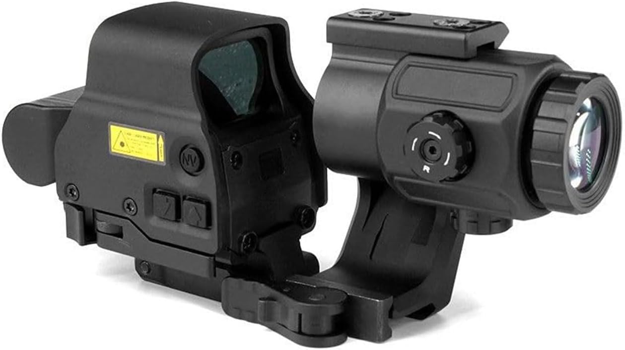 Red Green Dot Sight & G33 G43 G45 3X/5X Magnifier & FTC Mount & Fast Optic Riser Mount Combo 2.26" Optical Centerline Height QD Quick Release/Detach Reflex Scope for 20mm Rail Mount
