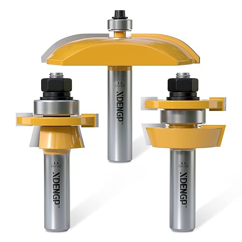 XDENGP Juego de brocas de enrutador de 3 piezas, riel agitador y brocas de enrutador de monte, broca de enrutador de puerta de gabinete de panel