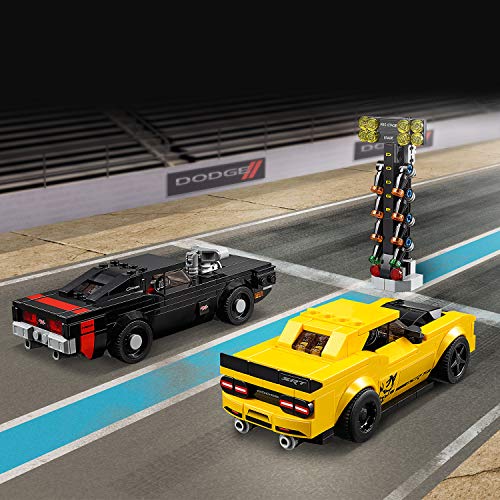 LEGO 75893 Speed Champions Dodge Challenger SRT Demon de 2018 y Dodge Charger R/T de 1970, Juguete de Construcción