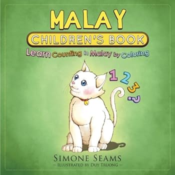 Paperback Malay Children's Book: Learn Counting in Malay by Coloring Book