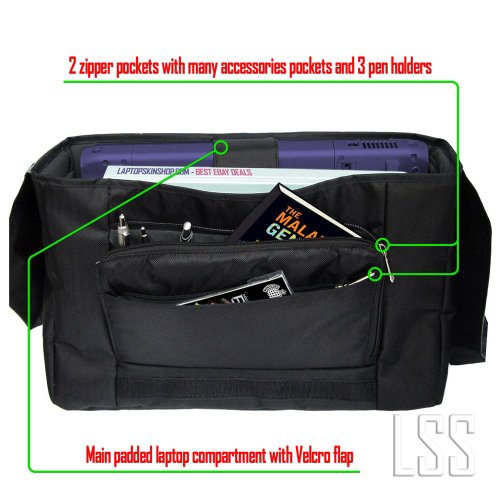 LSS 15” 15.6 inch Laptop Padded Compartment Shoulder Messenger Bag, Carrying Case for 14" 15" 15.6" & Smaller Size Notebook2