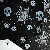 MR FIVE 60 Sheets Black Halloween Tissue Paper Bulk,20'x 14',Halloween Skull Tissue Paper for Gift Bags,Black with White Skull Spider Web Pattern Tissue Paper,Black Tissue Paper for Halloween Party