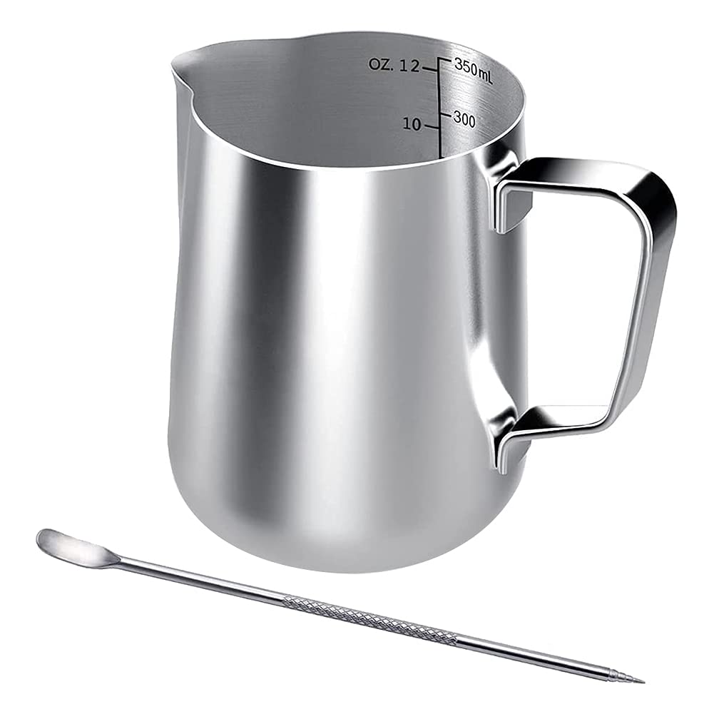 CTRLZS Milk Frothing Jug 350Ml Milk Jug Stainless Steel Milk Jug Frothing Pitcher Milk Jug for Coffee Machine