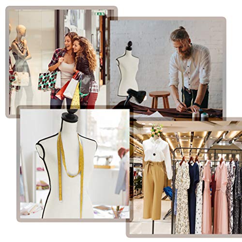 Mannequin Torso Manikin Dress Form 60-67 Inch Height Adjustable Female Dress Model Display Torso Body Tripod Stand Clothing Forms (Cream) #TOP4