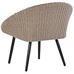 Beliani Bistro-Set Rattan für 2 Personen Hellbeige