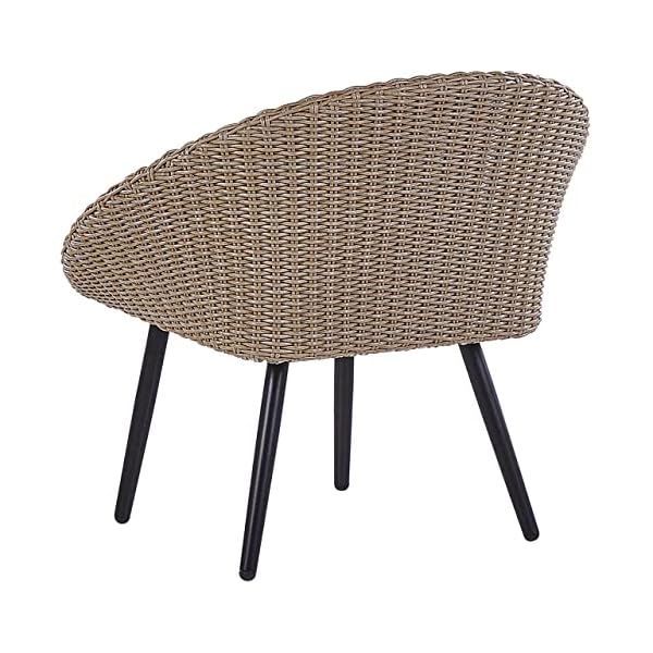 Beliani Bistro-Set Rattan für 2 Personen Hellbeige