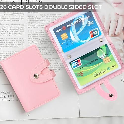 Image of Kraptick Card Holder for Men and Women - Elegant and Versatile Card Case, Credit Cardholder, Card Organizer, Card Pouch (Pink)
