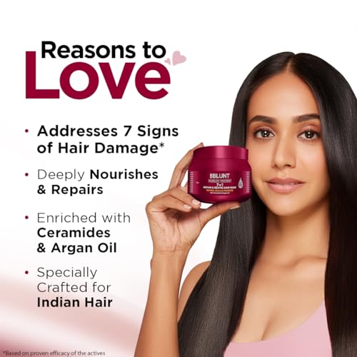 Image of BBLUNT 7 in 1 Repair & Revive Hair Mask for Up To 100% Damage Repair - 250 g | Addresses 7 Signs of Hair Damage | Enriched with Ceramides & Argan Oil