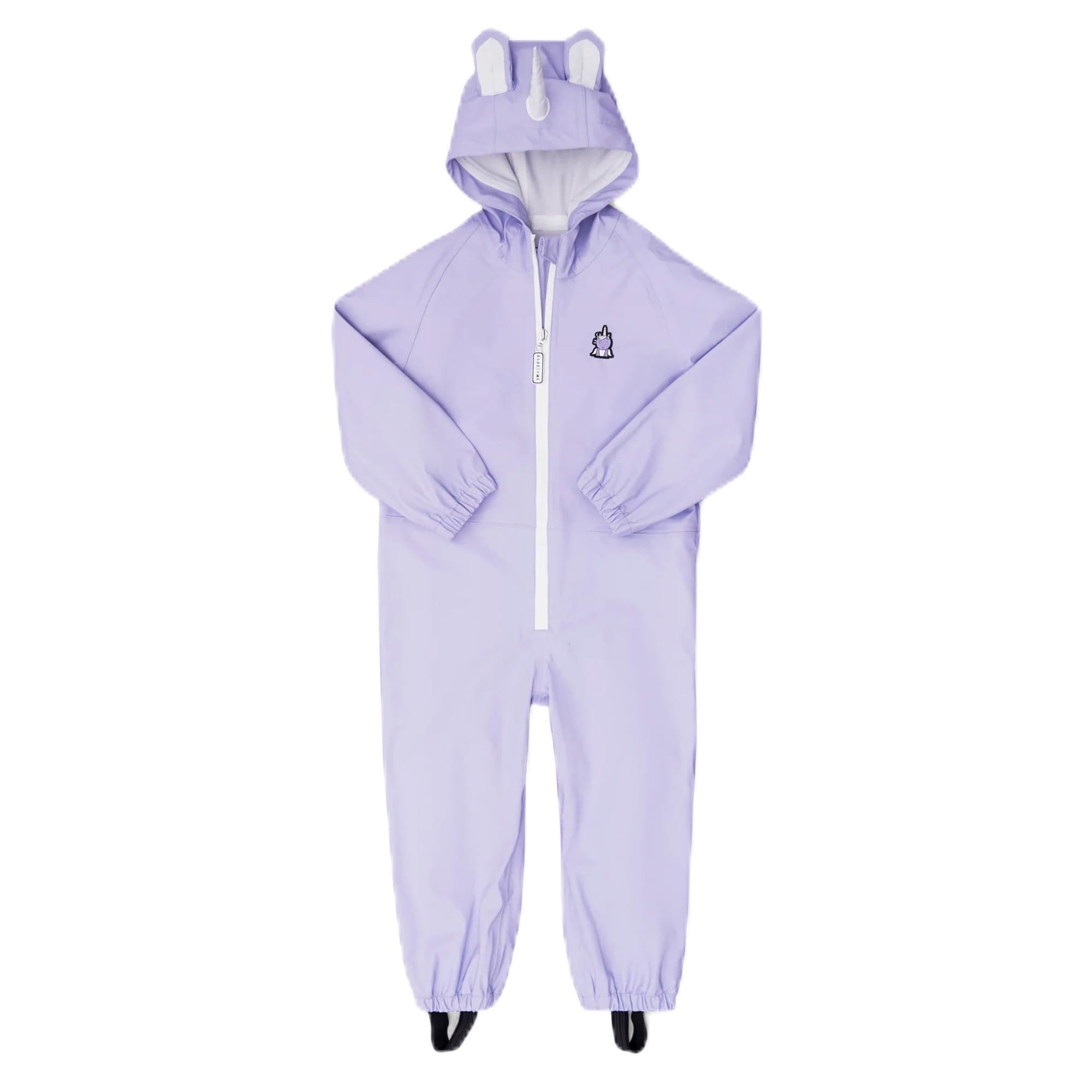 Roarsome Girls Purple Sparkle The Unicorn Puddlesuit In - 2 - 3 Yrs