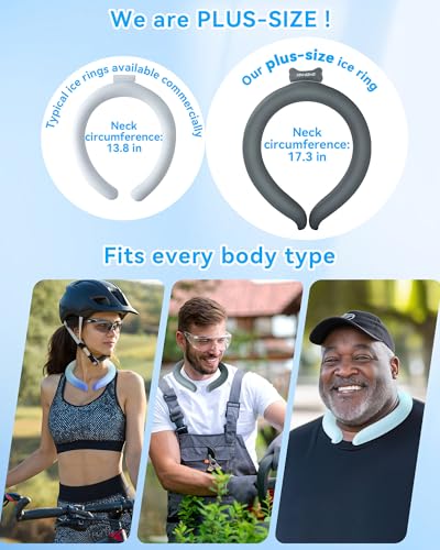 Image of Neck Cooling Tube Wraps Ice Ring Neck Cooler Personal Ice Pack Wrap for Hot Weather Gel Reusable Wearable Gel Cooling for Summer Heat Hot Flashes Freezer Below 64.4℉