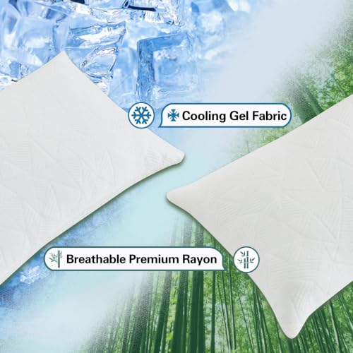 Image of BETU Cooling Small Pillow for Travel & Camping, Adjustable Soft Support Pillow for Backpacking, Hiking Gear, Airplane, Breathable Shredded Memory Foam Pillows for Sleeping with Washable Cover
