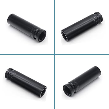 Deep Impact Socket, 1/2 Inch Drive by 15mm Deep Impact Socket | Heat-Treated CR-V Steel 15mm Socket 1/2 Drive with 78mm Length 6-Point Metric Sizes for Car Home Repair Home Car Repair