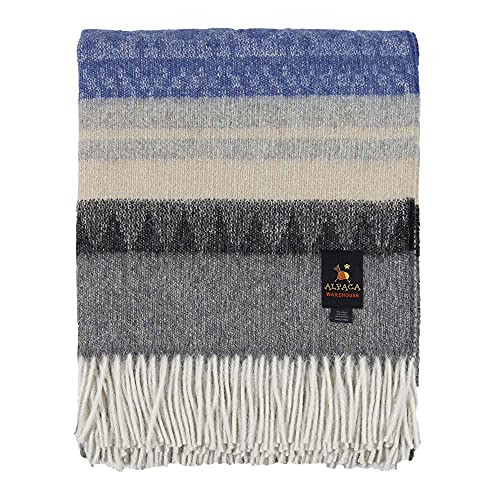 Alpaca Wool Blanket Throw 72" x 60", Cherokee Design