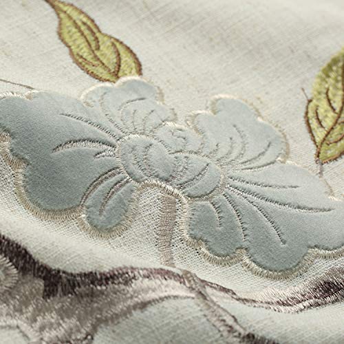 Leeva Embroidery Valances For Windows Kitchen, Floral Classic Linen Treatment Small Window Curtains For Dining Room Bathroom, 52X18 (Birds-Red) #TOP2