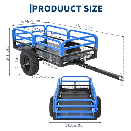Garvee 1500 lbs Pull Behind Dump Cart