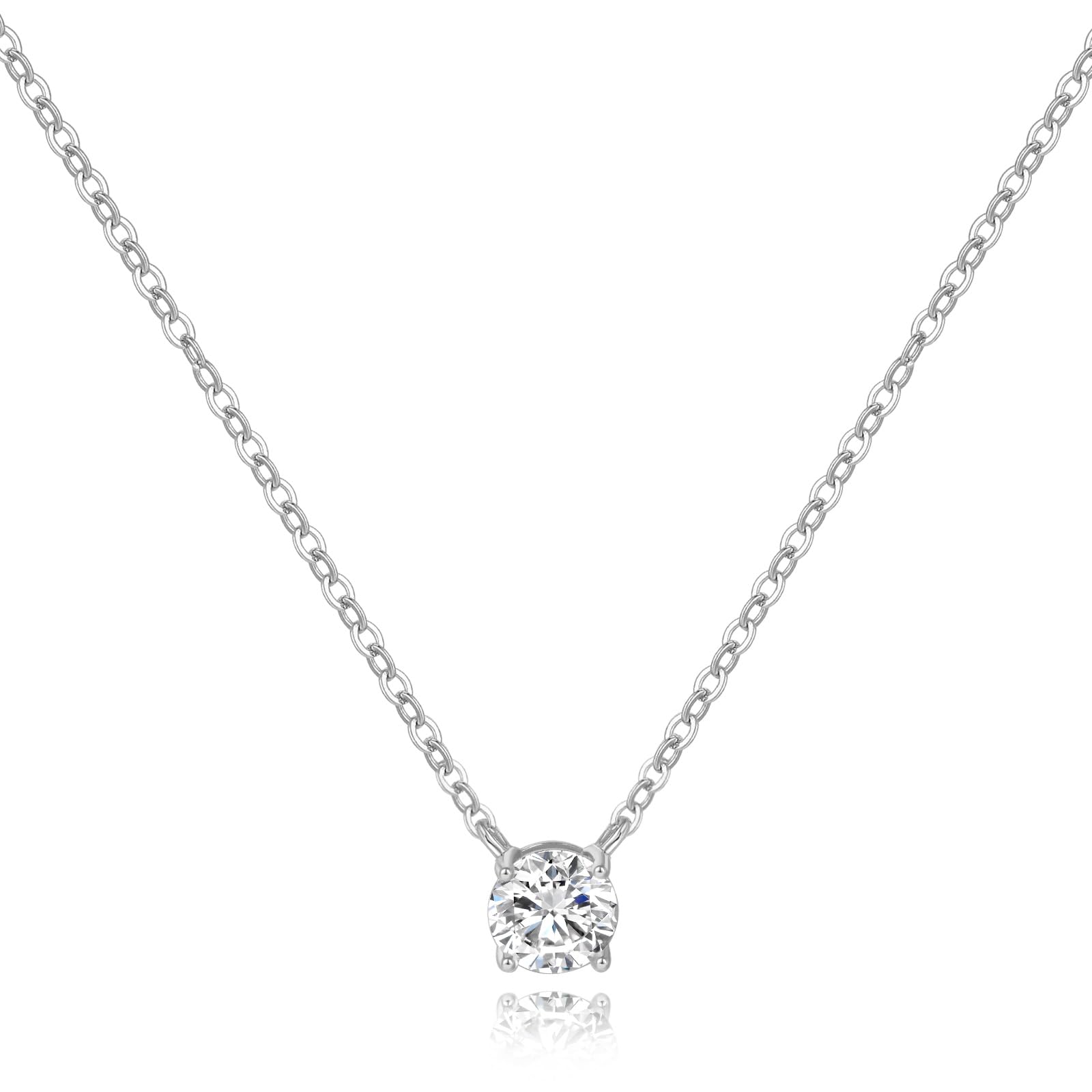 Cosie Lily Collar Mujer Collar de Plata de Ley 925 en Chapado en Oro Rosa/14K Chapado en Oro de/Chapado en Blanco,Joyas Regalos para Esposa, Mamá, Novia, Cumpleaños Navidad Aniversario día de San Valentín Regalo