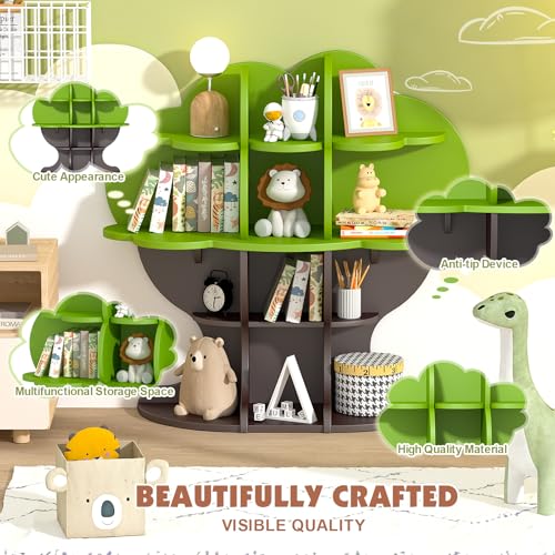 Tree-Kids-Bookshelf-Toddler-Bookcase-4-Tier-Baby-Book-Rack-Children-Toy-Storage-Organizer-Wood-Display-Shelf-for-Nursery-Playroom-Bedroom-Classroom-School-Homeschooling-Boy-Girls-Gift-green-tree Tree Kids Bookshelf Toddler Bookcase 4 Tier Baby Book Rack Children Toy Storage Organizer Wood Display Shelf for Nursery Playroom Bedroom Classroom School Homeschooling Boy Girls Gift green tree