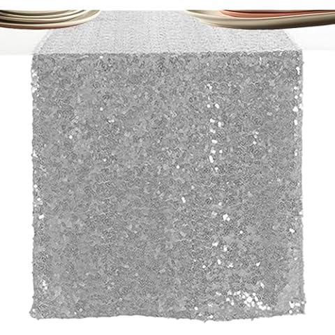 Bvxchg Silver Sequin Table Runner for Events Cover