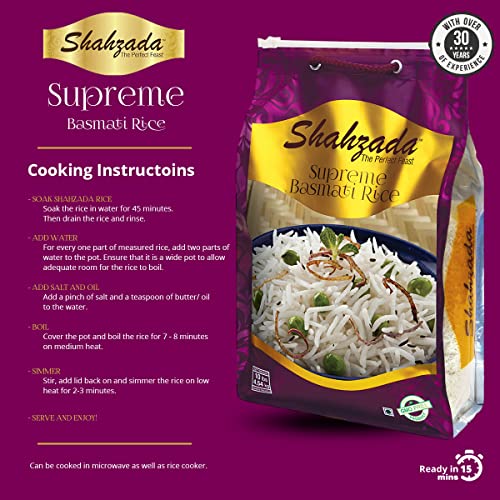 Shahzada 864485000135 Supreme Basmati Rice 10 Lbs thumb #6