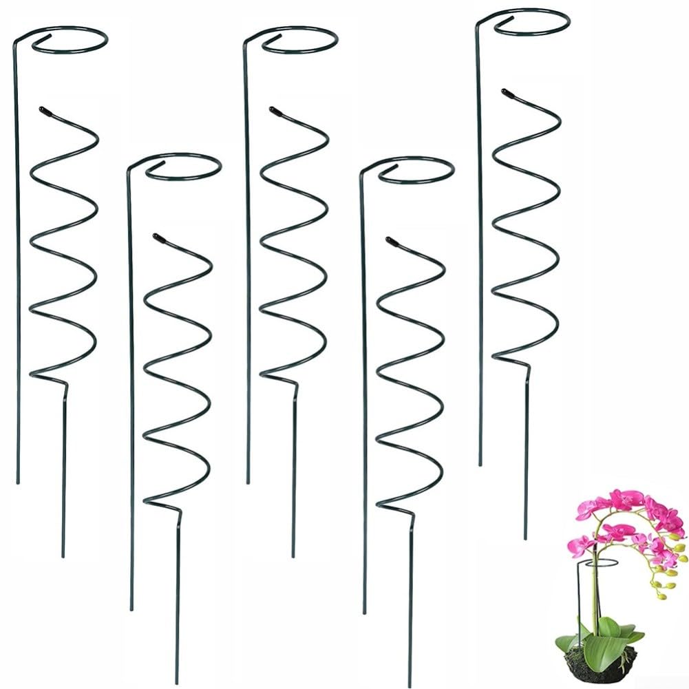 Support en spirale pour plantes grimpantes, 40 cm, petit piquet de jardin pour plantes grimpantes, support d'escalade pour fleurs, tomates, vignes, culture intérieure et extérieure (B)