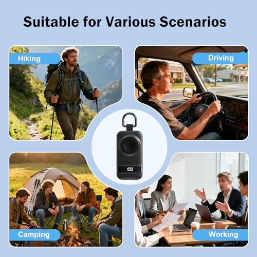 Image of Portable Charger for Apple Watch, 2500mAh & Digital Display - Magnetic Fast Charging iWatch Charger for Apple Watch Series 1-11 /SE1-3 /Ultra 1-3 (Black)