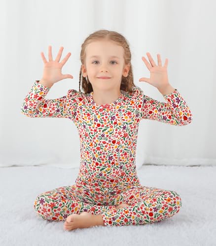 Image of Toddler Girls' Clothes-Viscose from Bamboo, Long Sleeve Ruffle Top with Pant Sets for Kids 2Pcs Fall Outfits 2T-6Y