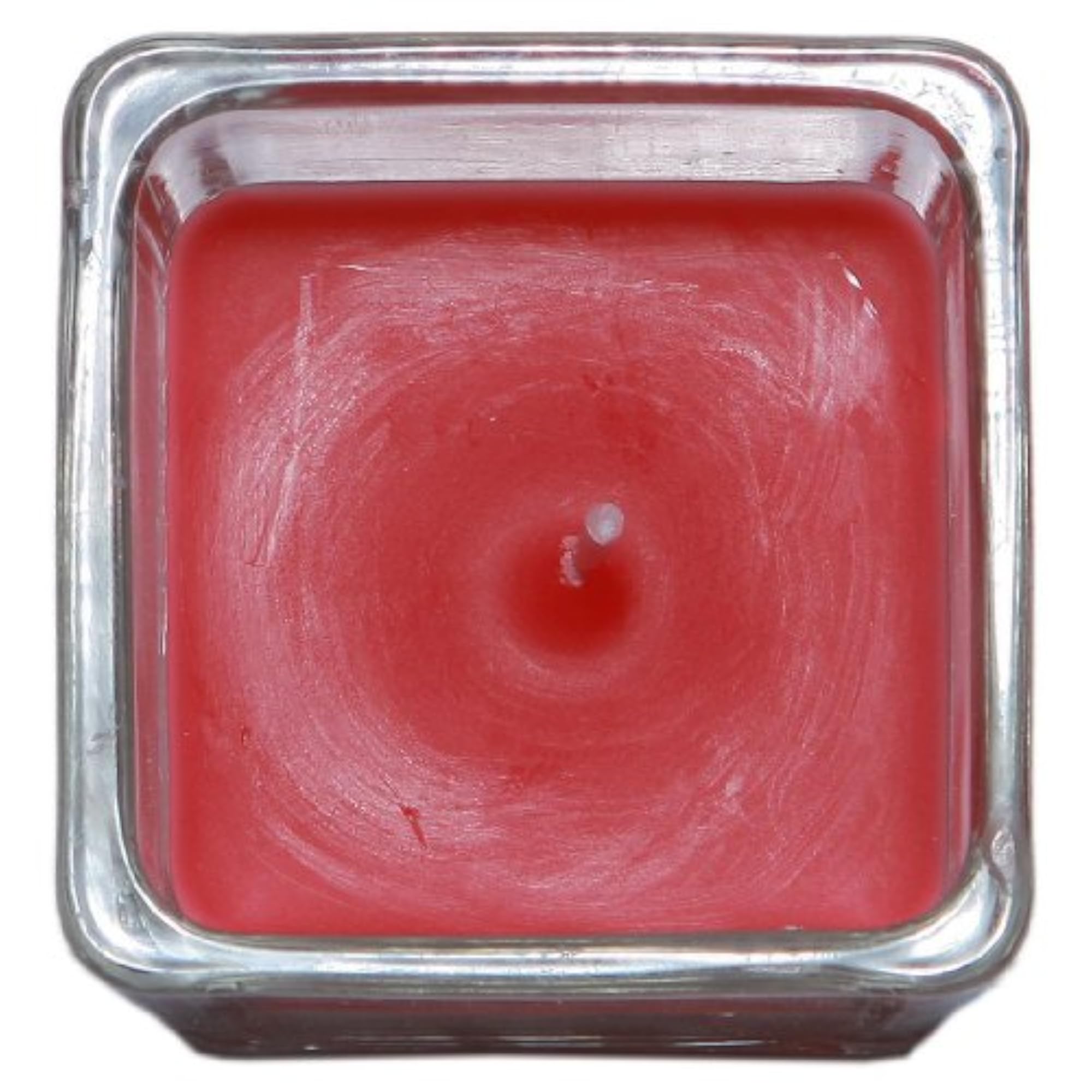 12-Piece Votive Candles, Red Square Glass
