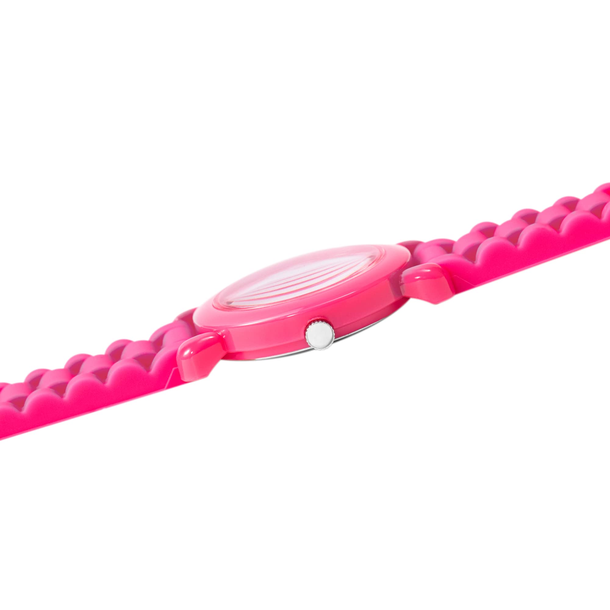 Disney Orologio analogico al quarzo con cinturino in silicone per insegnante di tempo in plastica per bambini, Rosa