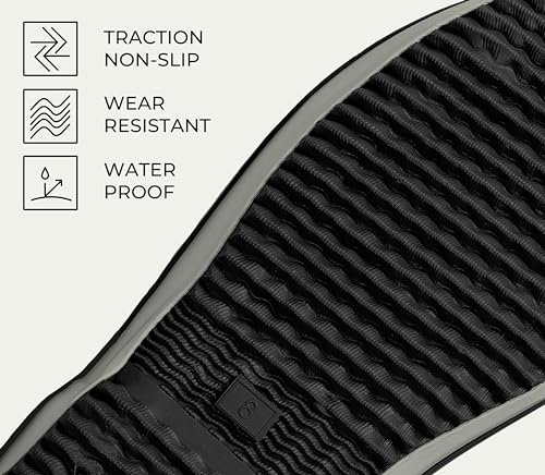 Image of Ubon Deck Boots for Men Waterproof Rubber Ankle Rain Boots for Fishing | Pull-On Shoes with Anti-Slip Traction, Breathable Lining, Removable Insole, Suited To Boats, Docks, Gardening, Camping