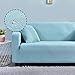 Treer Sofaüberzug Wasserdicht 1 2 3 4 Sitzer, Feste Farbe Sofabezug Elastisch Universal Schonbezug Sofa Stretch Antirutsch Sofa Hussen Spandex Sofaschoner Sofahusse (Hellblau,2 Sitzer)