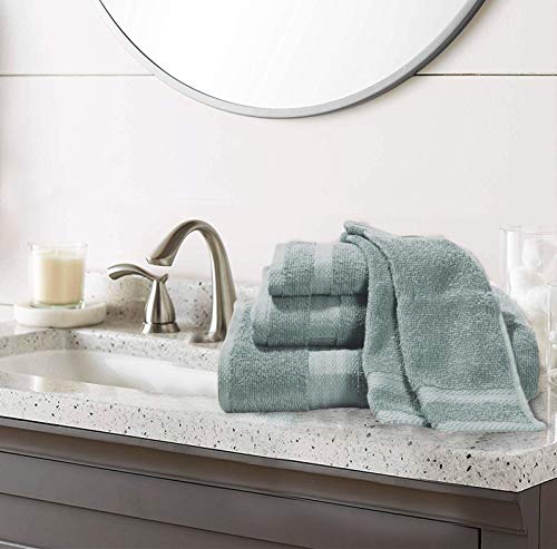 GLAMBURG Ultra Soft 8-Piece Towel Set - 100% Pure Ringspun Cotton, Contains 2 Oversized Bath Towels 27x54, 2 Hand Towels 16x28, 4 Wash Cloths 13x13 - Ideal for Everyday use, Hotel & Spa - Jade - Thumbnail 5