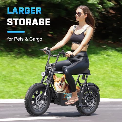 Caroma Peak 1200W Electric Scooter with Seat, 16″ Fat Tire