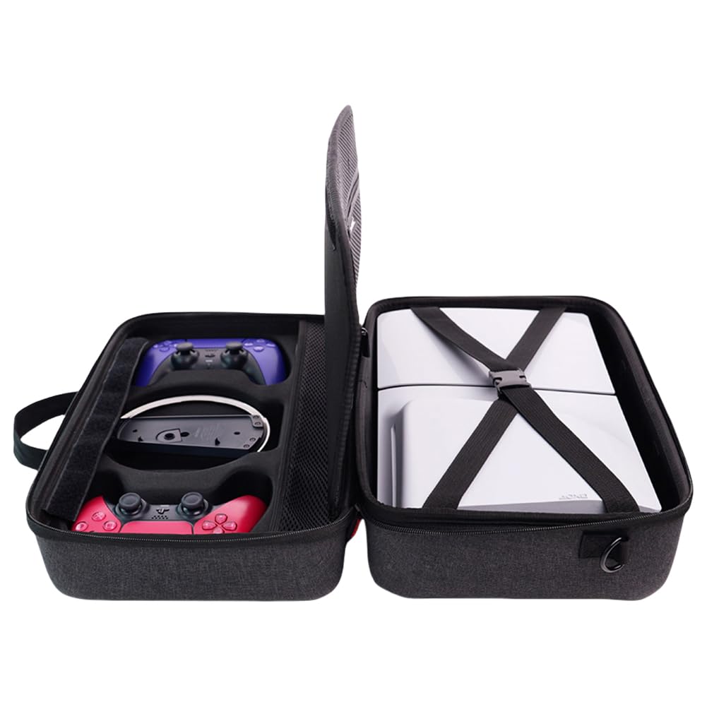 Estuche rígido de transporte para PS5 Slim con caja de protección a prueba de golpes y correa para el hombro