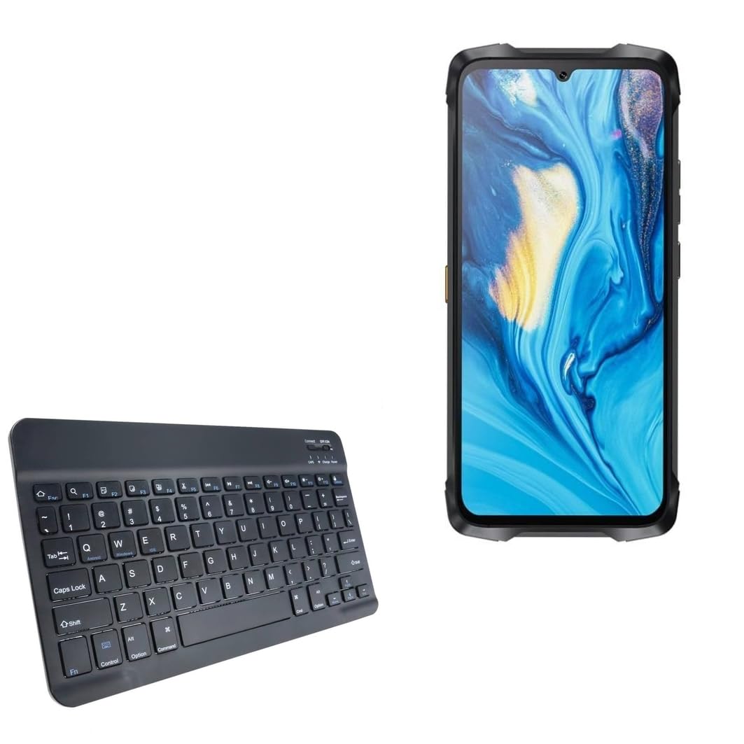 BoxWave Keyboard Compatible with Cubot Kingkong Power 3 - SlimKeys Bluetooth Keyboard, Portable Thin with Chiclet-Style Keys - Jet Black