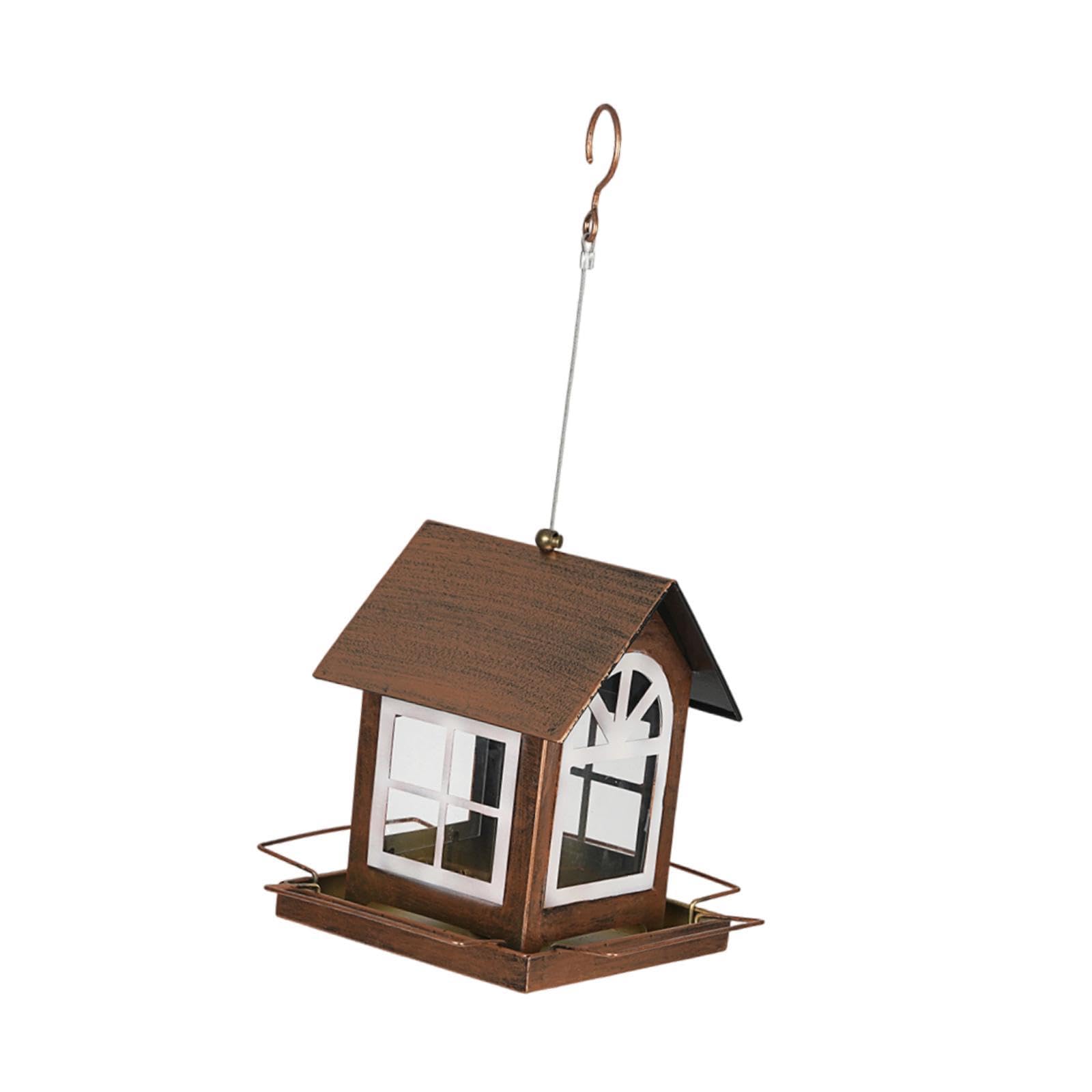 Mangiatoia per Uccelli Sospesa, Resistente alle Intemperie, Stile Rustico con Posatoi. Mangiatoia Ideale per Patio, Giardino,