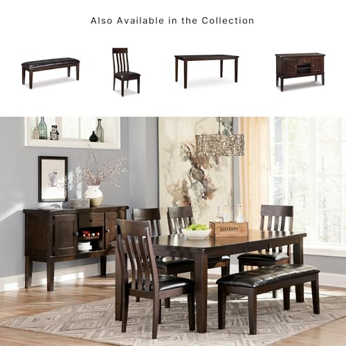 Signature Design by Ashley Haddigan 1-Piece Dining Bench, Faux Leather | Classic button tufted seat, Wood and engineered wood frame, 18.75 in seat height, 2-person capacity, Dark brown finish - image 6
