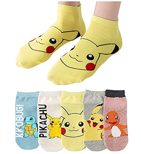 ZJKJ 3-5 Paar Süße Animations Cartoon Charakte Baumwoll Socken für Damen Herren Mädchen Jungen Coole Sneaker Unsichtbare Socken Cover