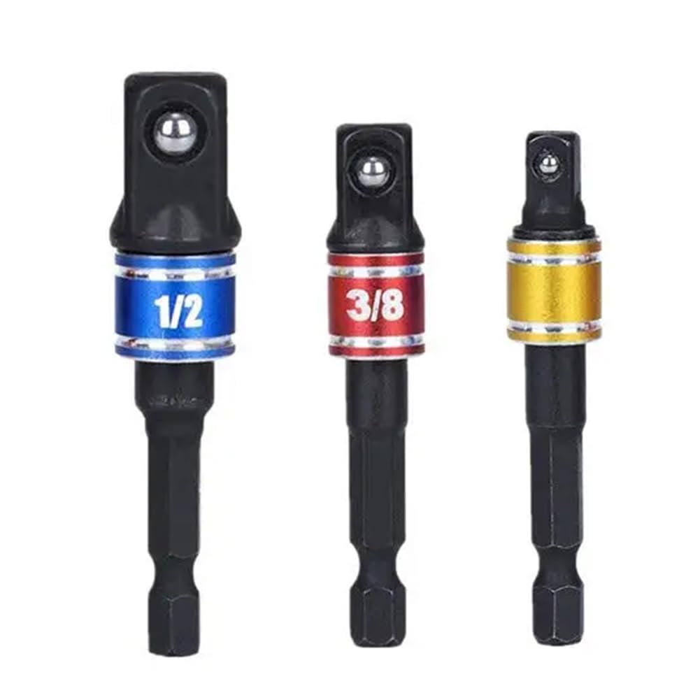 Xnuiasqe 3Pcs Impact Grade Driver Socket Adapter Set Driver Socket Adapter Set for Automotive Repair