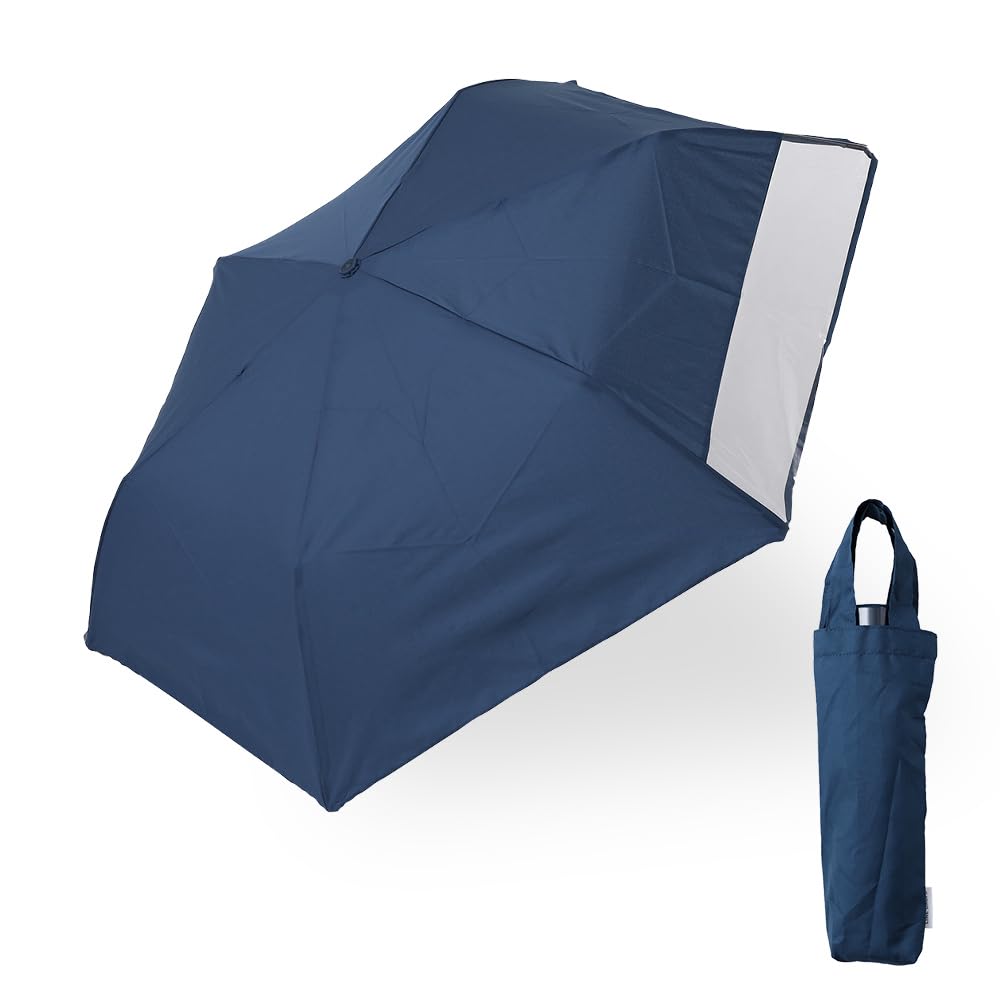 小川(Ogawa) キッズ折りたたみ傘 雨傘 透明窓付き 先端が丸いT型露先 手開き式 55cm 6本骨 Cynthia シンシアキッズ ネイビー 無地 反射テープ付 安全カバー バッグ型共袋 ポリカーボ グラスファイバー骨 はっ水 63000 - 2