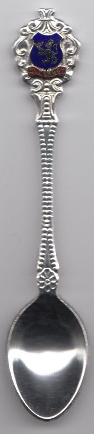 Alderney - Channel Islands - Crest Flag - Collectors Silver Plated Spoon