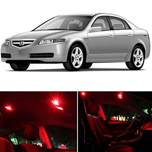 Kit de luces interiores LED para Acura TL 2004-2008 (13 bombillas) rojo miniatura 1